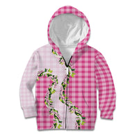 Pink Hawaii Palaka Kid Hoodie Maile Pikake Honohono Orchid Lei