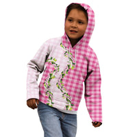 Pink Hawaii Palaka Kid Hoodie Maile Pikake Honohono Orchid Lei