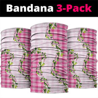 Pink Hawaii Palaka Neck Gaiter Maile Pikake Honohono Orchid Lei
