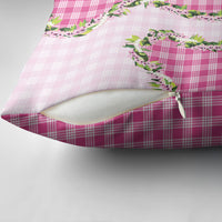 Pink Hawaii Palaka Pillow Cover Maile Pikake Honohono Orchid Lei