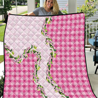 Pink Hawaii Palaka Quilt Maile Pikake Honohono Orchid Lei