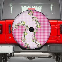 Pink Hawaii Palaka Spare Tire Cover Maile Pikake Honohono Orchid Lei