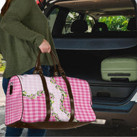 Pink Hawaii Palaka Travel Bag Maile Pikake Honohono Orchid Lei