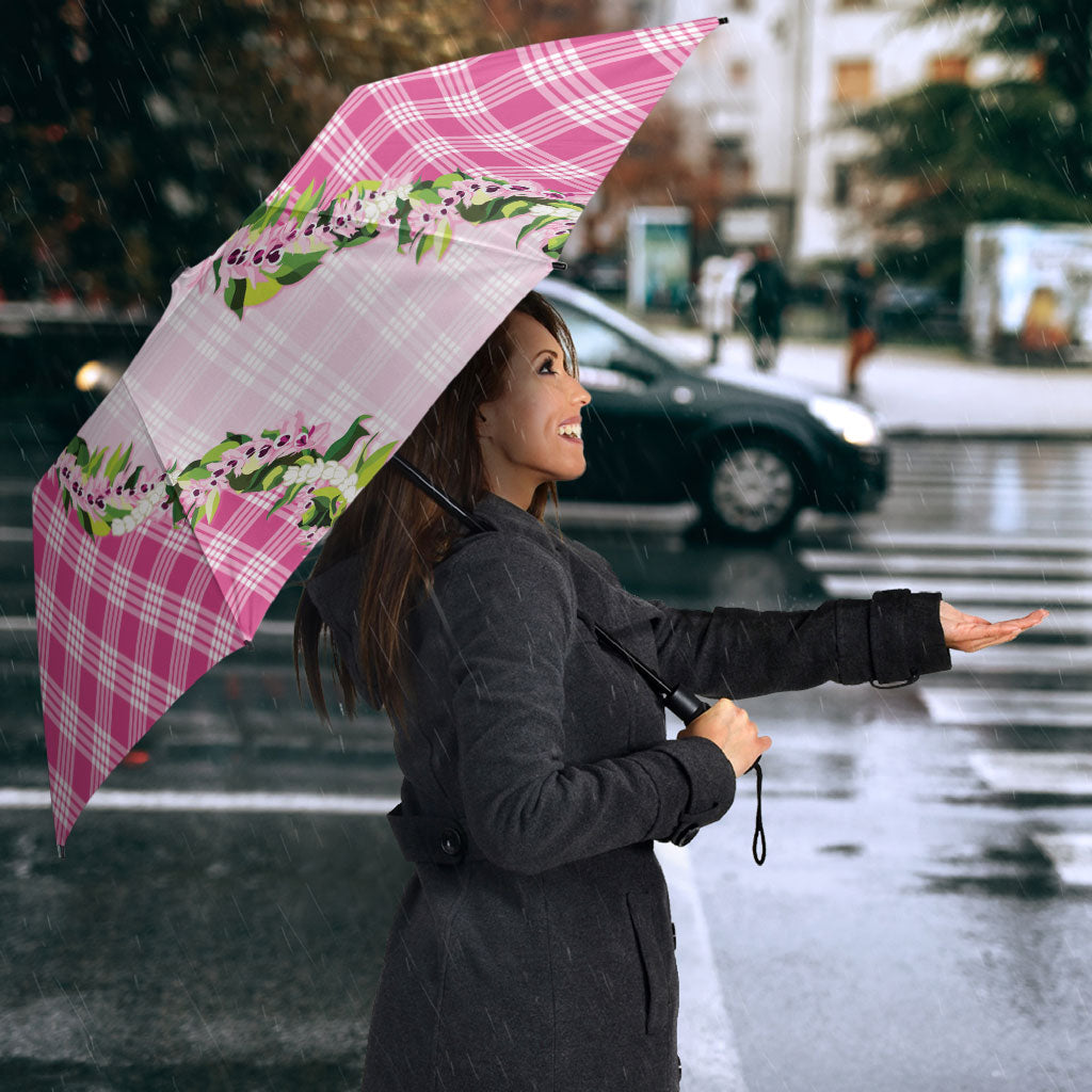 Pink Hawaii Palaka Umbrella Maile Pikake Honohono Orchid Lei