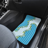Blue Hawaii Palaka Car Mats Maile Pikake Honohono Orchid Lei