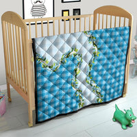 Blue Hawaii Palaka Quilt Maile Pikake Honohono Orchid Lei
