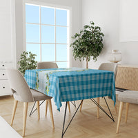 Blue Hawaii Palaka Tablecloth Maile Pikake Honohono Orchid Lei