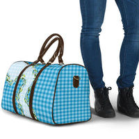 Blue Hawaii Palaka Travel Bag Maile Pikake Honohono Orchid Lei