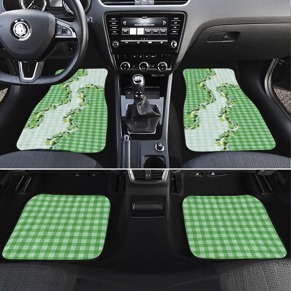 Green Hawaii Palaka Car Mats Maile Pikake Honohono Orchid Lei
