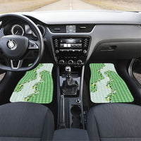 Green Hawaii Palaka Car Mats Maile Pikake Honohono Orchid Lei
