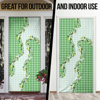 Green Hawaii Palaka Door Cover Maile Pikake Honohono Orchid Lei