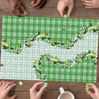 Green Hawaii Palaka Puzzle Maile Pikake Honohono Orchid Lei