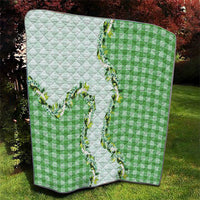 Green Hawaii Palaka Quilt Maile Pikake Honohono Orchid Lei