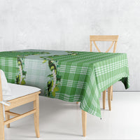Green Hawaii Palaka Tablecloth Maile Pikake Honohono Orchid Lei