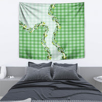Green Hawaii Palaka Tapestry Maile Pikake Honohono Orchid Lei