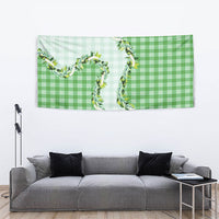 Green Hawaii Palaka Tapestry Maile Pikake Honohono Orchid Lei