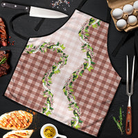 Mocha Hawaii Palaka Apron Maile Pikake Honohono Orchid Lei