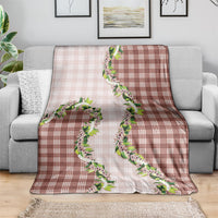 Mocha Hawaii Palaka Blanket Maile Pikake Honohono Orchid Lei