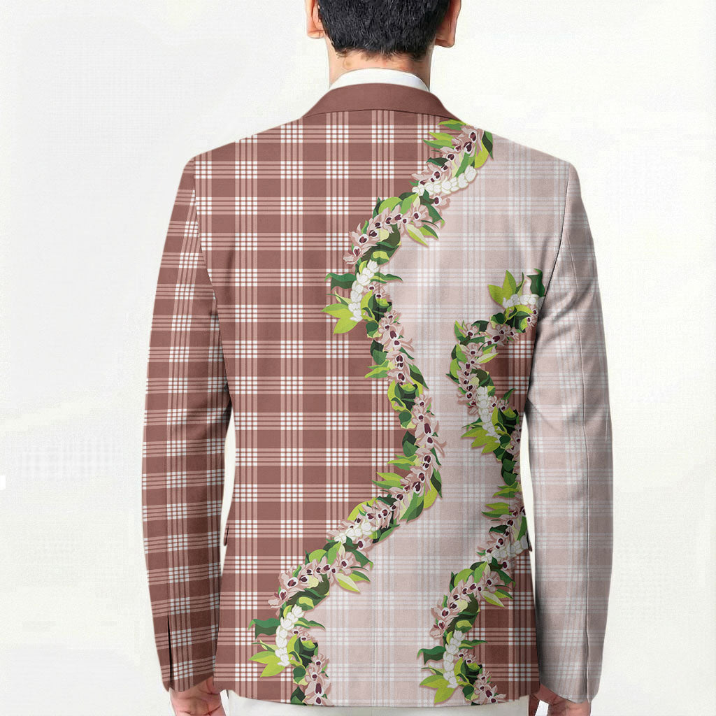 Mocha Hawaii Palaka Blazer Maile Pikake Honohono Orchid Lei