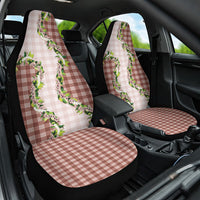 Mocha Hawaii Palaka Car Seat Cover Maile Pikake Honohono Orchid Lei