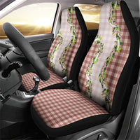 Mocha Hawaii Palaka Car Seat Cover Maile Pikake Honohono Orchid Lei