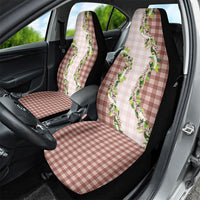 Mocha Hawaii Palaka Car Seat Cover Maile Pikake Honohono Orchid Lei