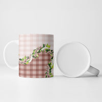 Mocha Hawaii Palaka Ceramic Mug Maile Pikake Honohono Orchid Lei