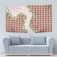 Mocha Hawaii Palaka Tapestry Maile Pikake Honohono Orchid Lei