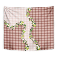 Mocha Hawaii Palaka Tapestry Maile Pikake Honohono Orchid Lei