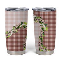 Mocha Hawaii Palaka Tumbler Cup Maile Pikake Honohono Orchid Lei