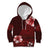 Hawaii Hibiscus With Oxblood Polynesian Pattern Kid Hoodie
