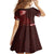 Hawaii Hibiscus With Oxblood Polynesian Pattern Kid Short Sleeve Dress
