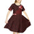 Hawaii Hibiscus With Oxblood Polynesian Pattern Kid Short Sleeve Dress