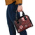 Hawaii Hibiscus With Oxblood Polynesian Pattern Shoulder Handbag