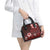 Hawaii Hibiscus With Oxblood Polynesian Pattern Shoulder Handbag