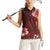 Hawaii Hibiscus With Oxblood Polynesian Pattern Women Sleeveless Polo Shirt