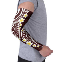 Plumeria With Oxblood Polynesian Tattoo Pattern Arm Sleeves - Polynesian Pride