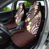 Plumeria With Oxblood Polynesian Tattoo Pattern Car Seat Cover LT05 - Polynesian Pride