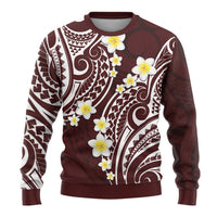 Plumeria With Oxblood Polynesian Tattoo Pattern Ugly Christmas Sweater