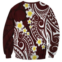 Plumeria With Oxblood Polynesian Tattoo Pattern Sweatshirt