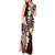 Plumeria With Oxblood Polynesian Tattoo Pattern Tank Maxi Dress