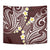 Plumeria With Oxblood Polynesian Tattoo Pattern Tapestry
