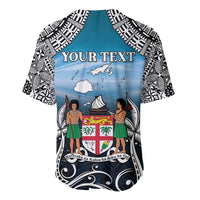 Personalised Happy 54th Fiji Day Baseball Jersey Forever Fiji With Tapa Tribal Pattern LT05 - Polynesian Pride