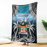 Happy 54th Fiji Day Blanket Forever Fiji With Tapa Tribal Pattern