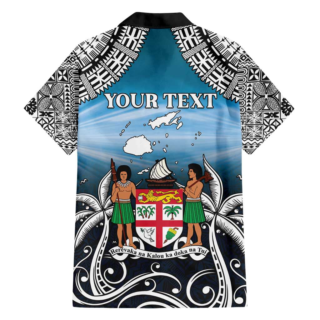 Personalised Happy 50th Fiji Day Family Matching Off Shoulder Maxi Dress and Hawaiian Shirt Forever Fiji With Tapa Tribal Pattern