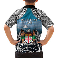Personalised Happy 54th Fiji Day Family Matching Tank Maxi Dress and Hawaiian Shirt Forever Fiji With Tapa Tribal Pattern LT05 - Polynesian Pride