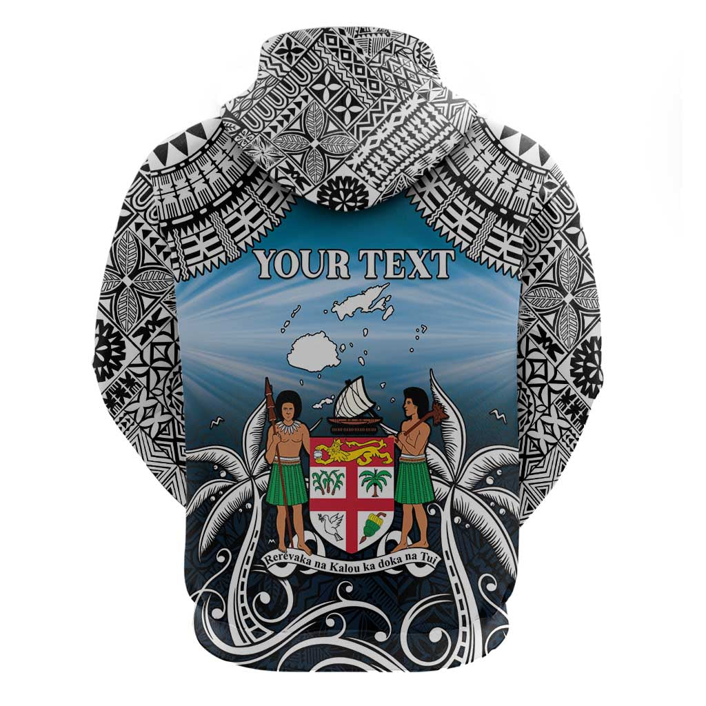 Personalised Happy 54th Fiji Day Hoodie Forever Fiji With Tapa Tribal Pattern LT05 - Polynesian Pride