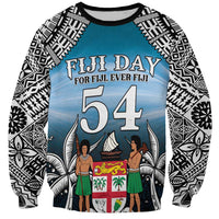 Personalised Happy 50th Fiji Day Sweatshirt Forever Fiji With Tapa Tribal Pattern