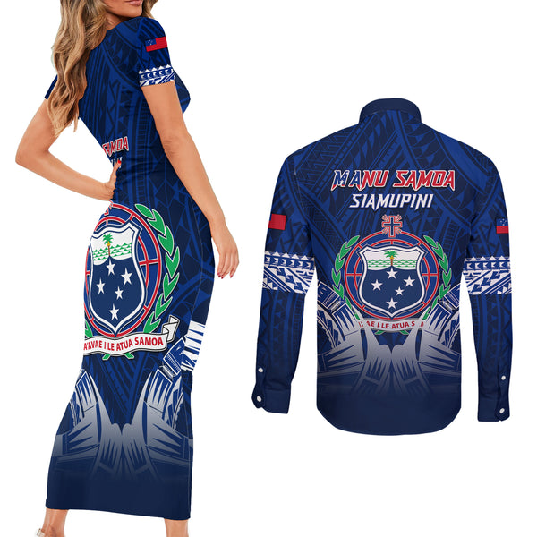 Samoa Rugby Long Sleeve Bodycon Dress Manu Samoa Go 2023 World Cup LT01 main image 1
