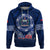 Samoa Rugby Hoodie World Cup 2023 Coat Of Arms With Polynesian Pattern LT05 Blue - Polynesian Pride